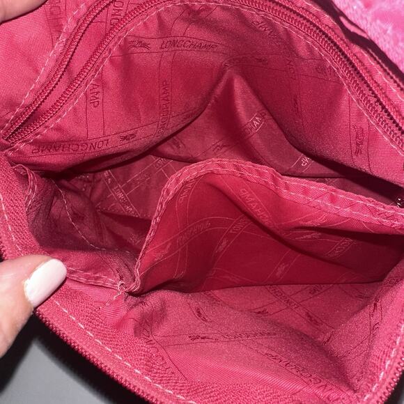 Authentic LONGCHAMP Longchamp nylon shoulder bag crossbody bag in pink -pre-used - Picture 9 of 10